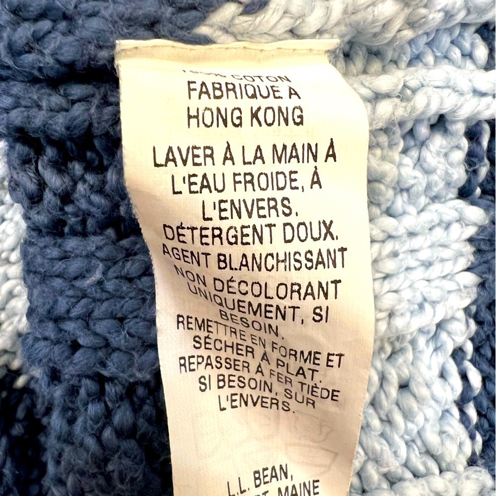 L.L. Bean 100% Cotton Cabled Striped Sweater Pullover Size XL - Picture 6 of 6